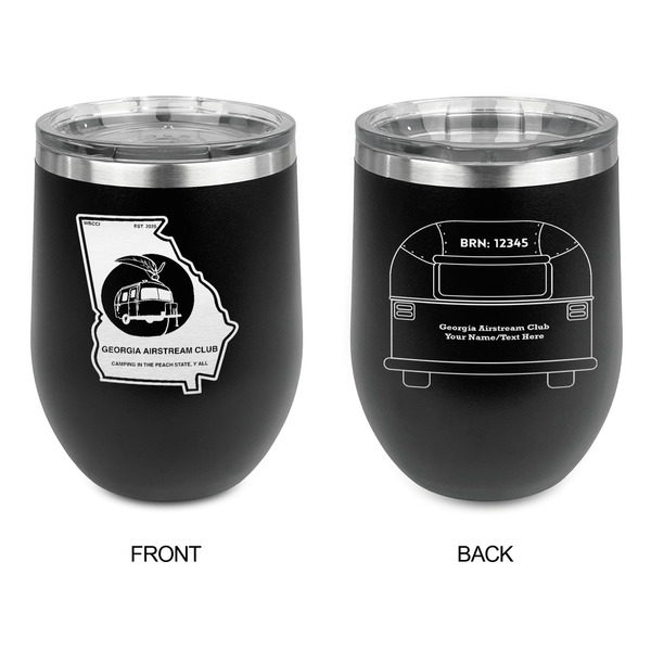 Georgia Airstream Club Stainless Wine Tumblers - Black - Double Sided - Approval