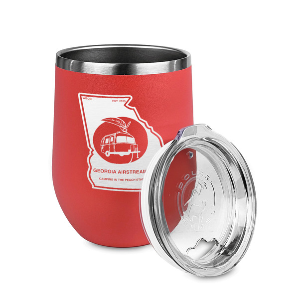 Georgia Airstream Club Stainless Wine Tumblers - Coral - Double Sided - Alt View