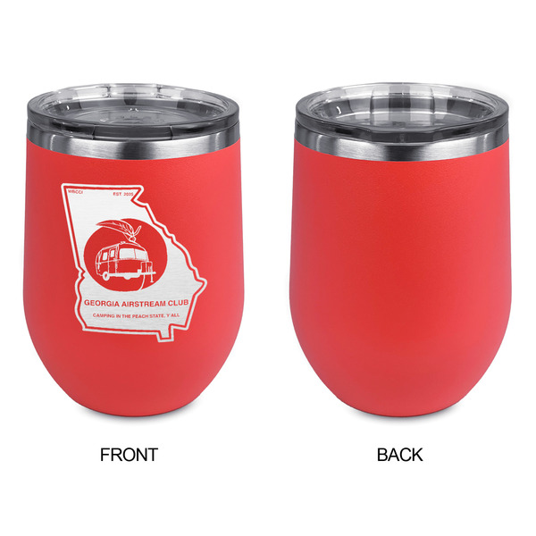 Georgia Airstream Club Stainless Wine Tumblers - Coral - Single Sided - Approval