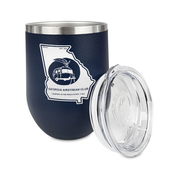 Georgia Airstream Club Stainless Wine Tumblers - Navy - Single Sided - Alt View