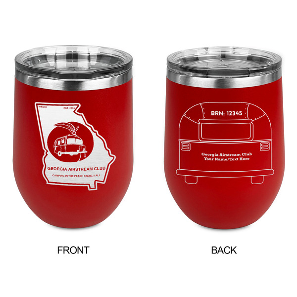 Georgia Airstream Club Stainless Wine Tumblers - Red - Double Sided - Approval