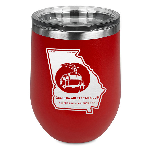 Custom Georgia Airstream Club Stemless Stainless Steel Wine Tumbler - Red - Double-Sided