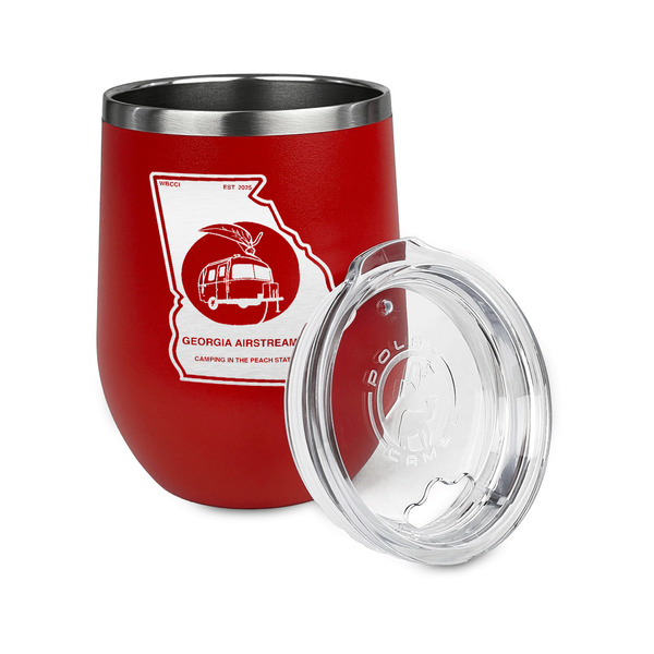 Georgia Airstream Club Stainless Wine Tumblers - Red - Single Sided - Alt View