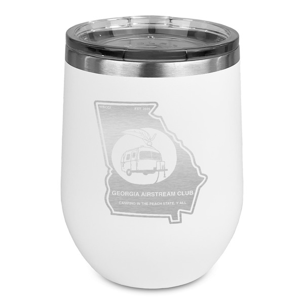 Custom Georgia Airstream Club Stemless Stainless Steel Wine Tumbler - White - Double-Sided