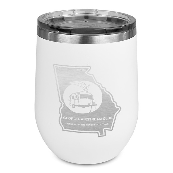Custom Georgia Airstream Club Stemless Stainless Steel Wine Tumbler - White - Single-Sided