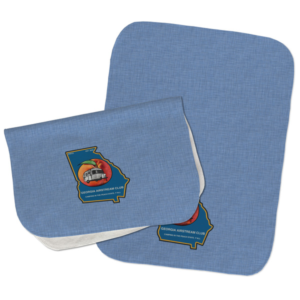 Georgia Airstream Club Two Rectangle Burp Cloths - Open & Folded