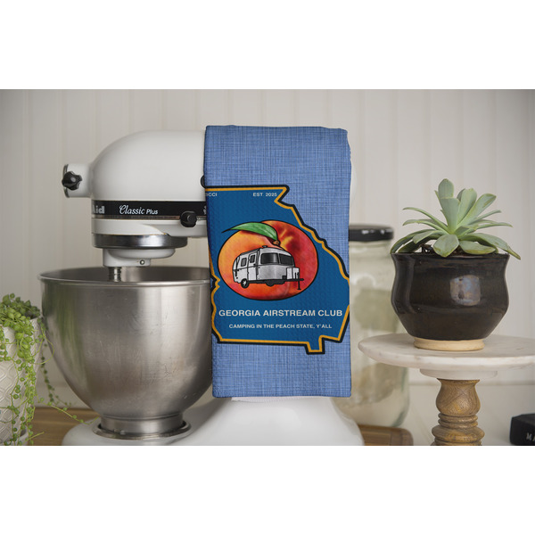 Georgia Airstream Club Waffle Weave Towel - Full Color Print - Lifestyle Image