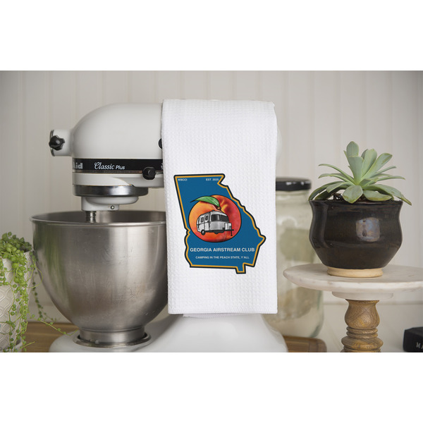 Georgia Airstream Club Waffle Weave Towel - Lifestyle - Partial Print