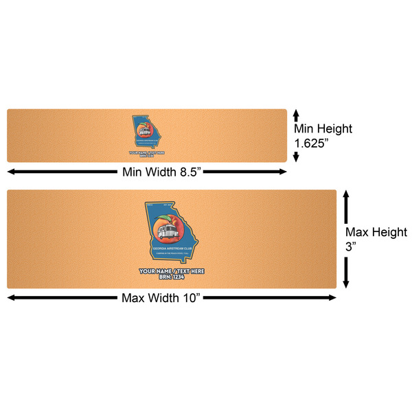 Georgia Airstream Club Water Bottle Labels w/ Dimensions