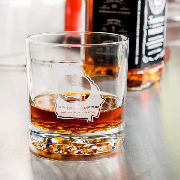 Georgia Airstream Club Whiskey Glass - Jack Daniel's Bar - In Use