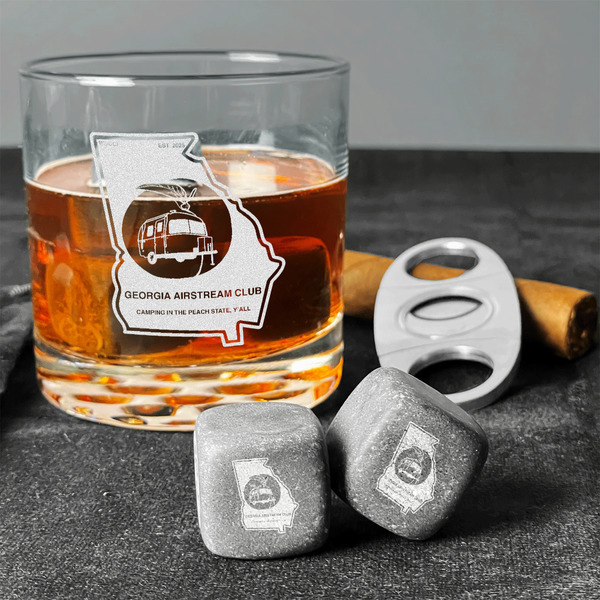 Georgia Airstream Club Whiskey Stones - Set of 9 - In Context