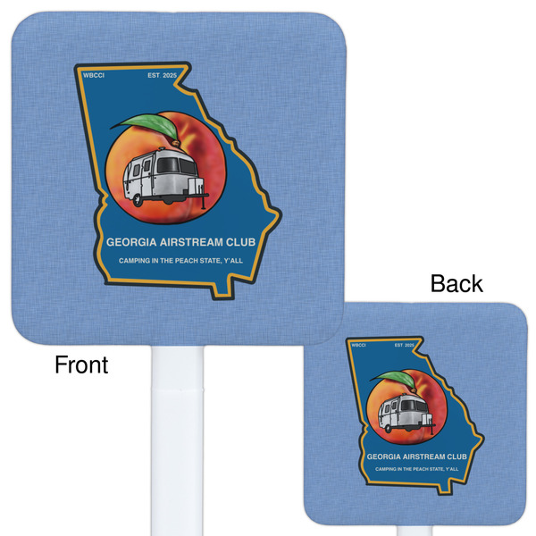 Georgia Airstream Club White Plastic Stir Stick - Double Sided - Front & Back