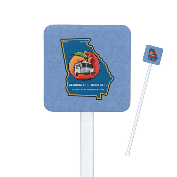 Custom Georgia Airstream Club Square Plastic Stir Sticks