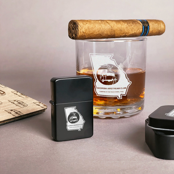 Georgia Airstream Club Windproof Lighters - Black - In Context