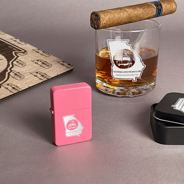 Georgia Airstream Club Windproof Lighters - Pink - In Context