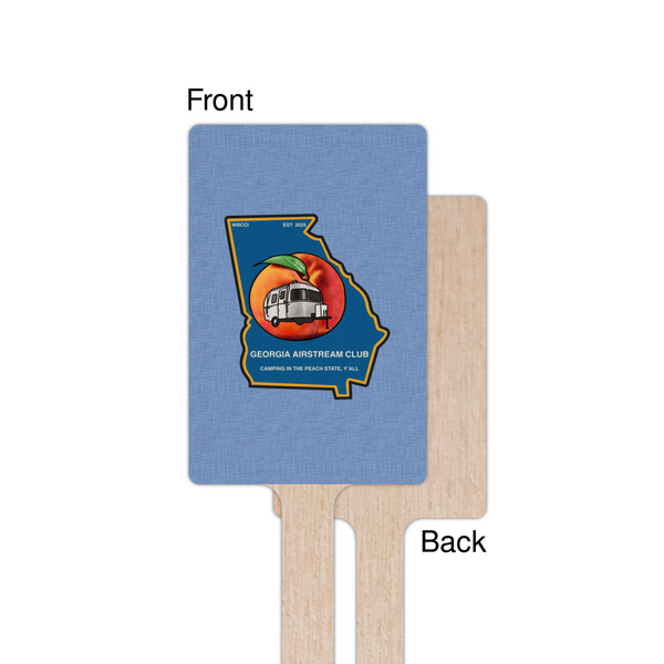 Georgia Airstream Club Wooden 6.25" Stir Stick - Rectangular - Single - Front & Back