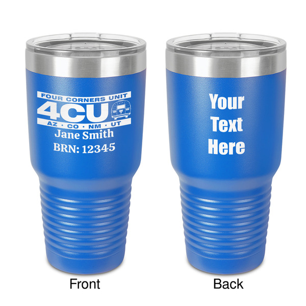Custom 4 Corners Unit Airstream Club 30 oz Stainless Steel Tumbler - Royal Blue - Double-Sided