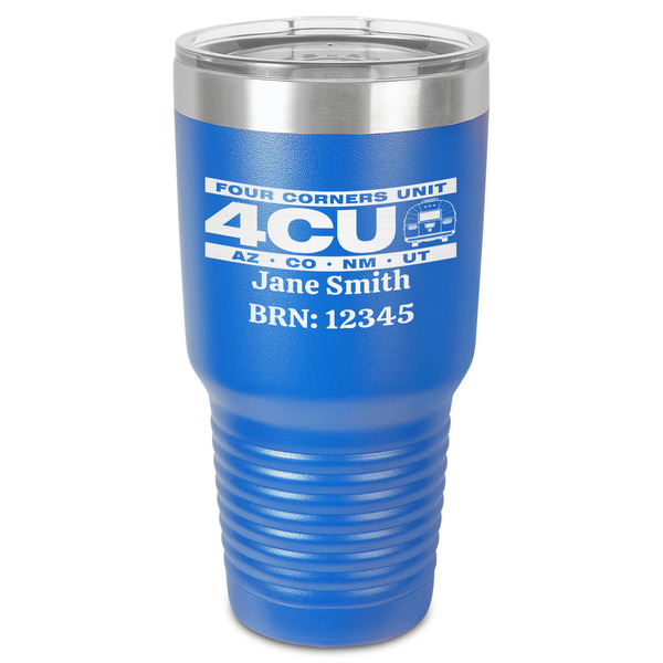 Custom 4 Corners Unit Airstream Club 30 oz Stainless Steel Tumbler - Royal Blue - Single-Sided
