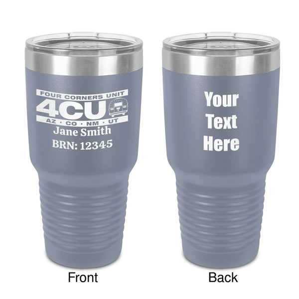 Custom 4 Corners Unit Airstream Club 30 oz Stainless Steel Tumbler - Grey - Double-Sided