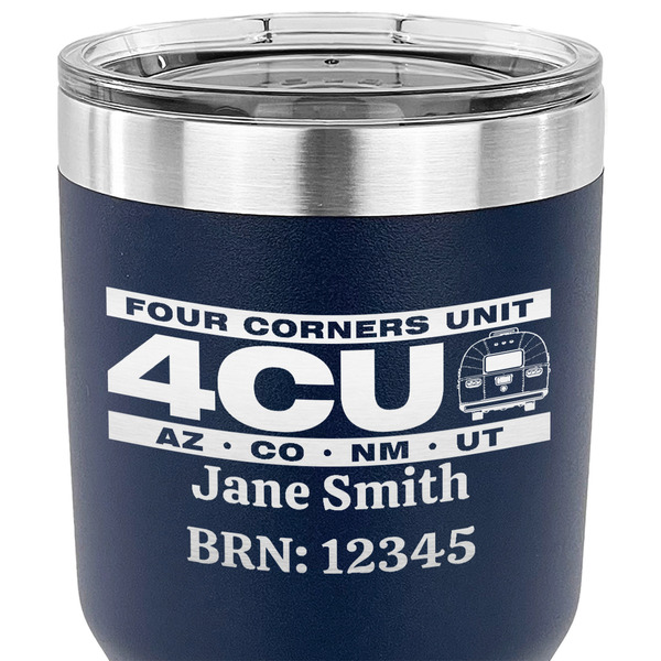 4 Corners Unit Airstream Club 30 oz Stainless Steel Ringneck Tumbler - Navy - CLOSE UP