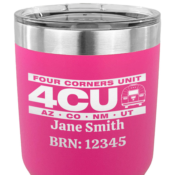 4 Corners Unit Airstream Club 30 oz Stainless Steel Ringneck Tumbler - Pink - CLOSE UP