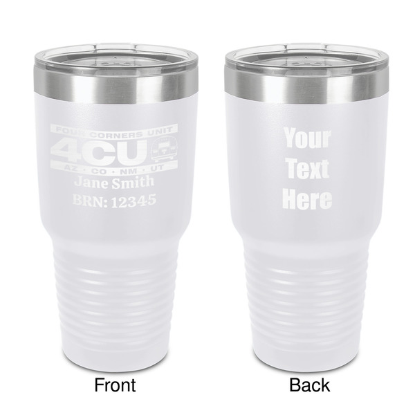 Custom 4 Corners Unit Airstream Club 30 oz Stainless Steel Tumbler - White - Double-Sided