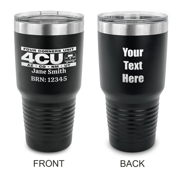 Custom 4 Corners Unit Airstream Club 30 oz Stainless Steel Tumbler - Black - Double-Sided