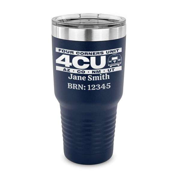 4 Corners Unit Airstream Club 30 oz Stainless Steel Ringneck Tumblers - Navy - FRONT