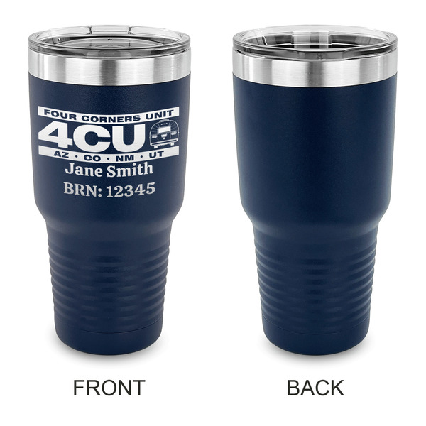 4 Corners Unit Airstream Club 30 oz Stainless Steel Ringneck Tumblers - Navy - Single Sided - APPROVAL
