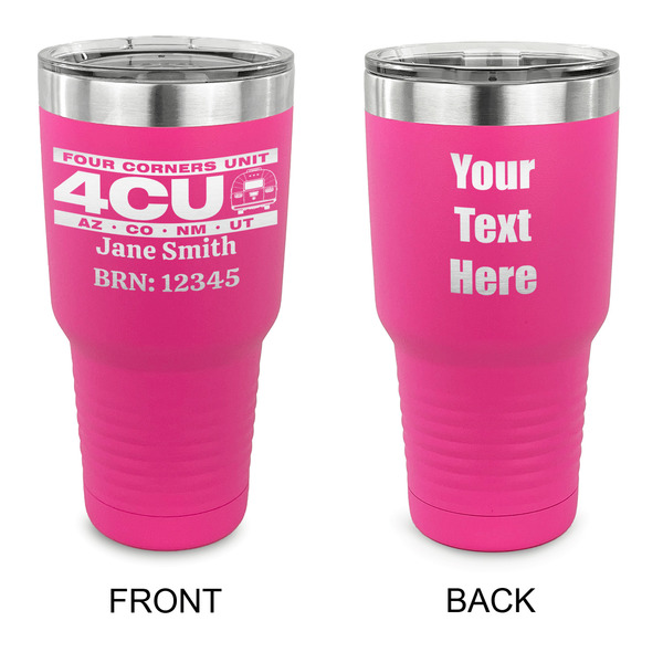 Custom 4 Corners Unit Airstream Club 30 oz Stainless Steel Tumbler - Pink - Double-Sided