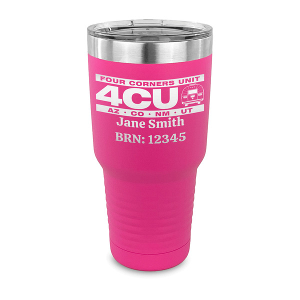 4 Corners Unit Airstream Club 30 oz Stainless Steel Ringneck Tumblers - Pink - FRONT