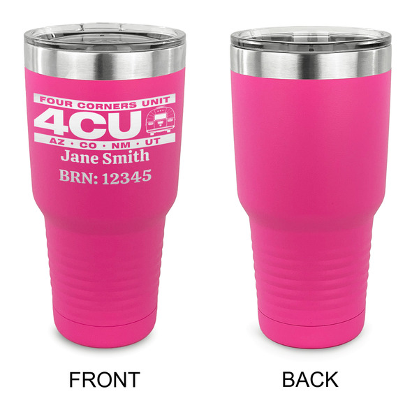 4 Corners Unit Airstream Club 30 oz Stainless Steel Ringneck Tumblers - Pink - Single Sided - APPROVAL