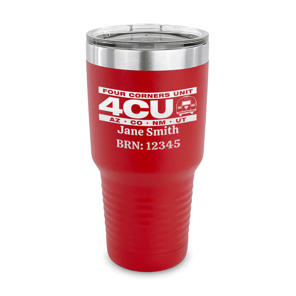 4 Corners Unit Airstream Club 30 oz Stainless Steel Ringneck Tumblers - Red - FRONT