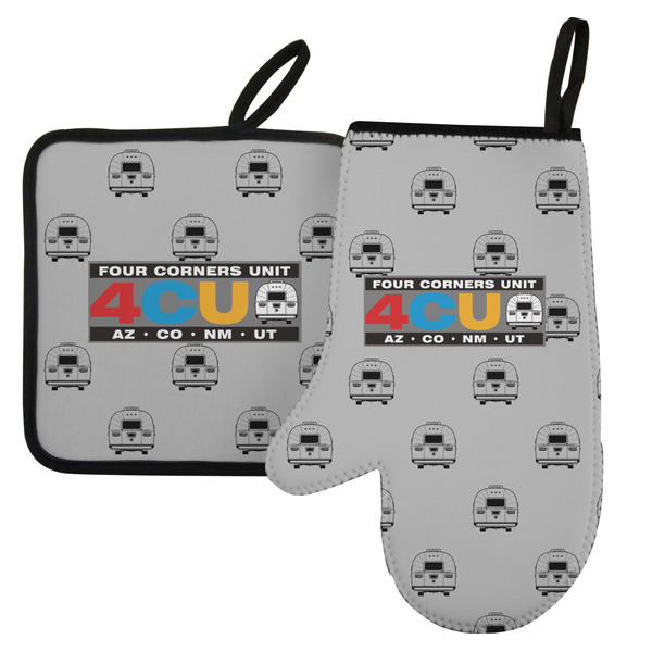Custom 4 Corners Unit Airstream Club Left Oven Mitt & Pot Holder Set