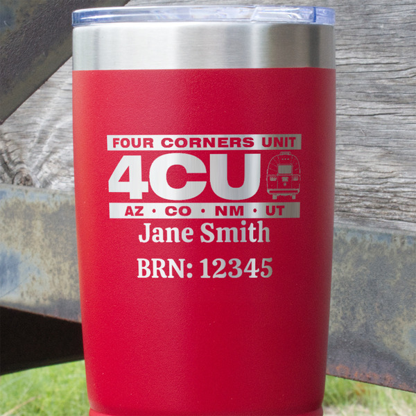 4 Corners Unit Airstream Club Red Polar Camel Tumbler - 20oz - Close Up