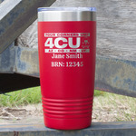 4 Corners Unit Airstream Club 20 oz Stainless Steel Tumbler - Red - Single-Sided