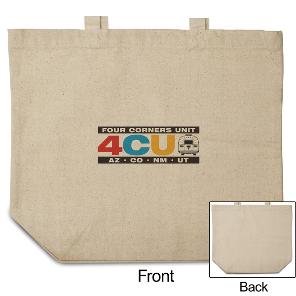 4 Corners Unit Airstream Club Reusable Cotton Grocery Bag - Front & Back View