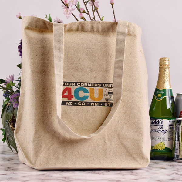 4 Corners Unit Airstream Club Reusable Cotton Grocery Bag - In Context