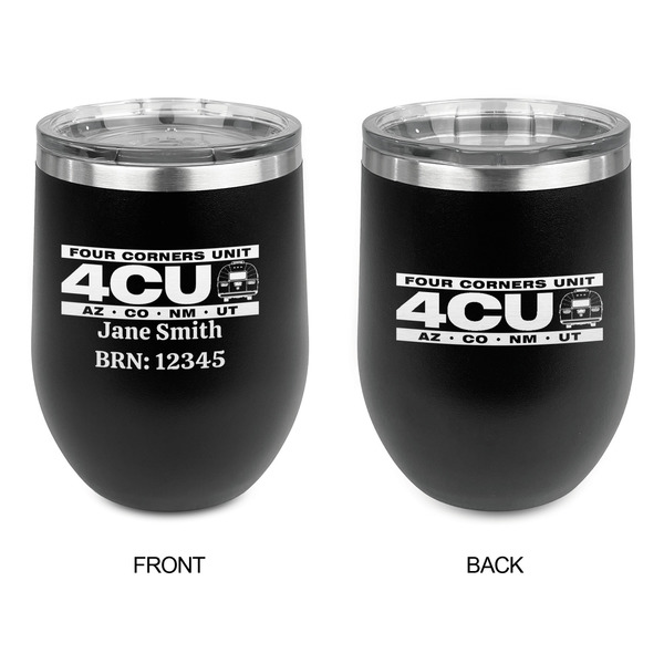 4 Corners Unit Airstream Club Stainless Wine Tumblers - Black - Double Sided - Approval