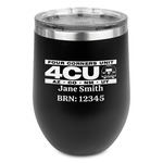 4 Corners Unit Airstream Club Stemless Stainless Steel Wine Tumbler - Black - Double-Sided