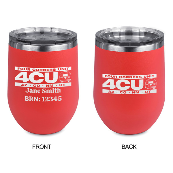 4 Corners Unit Airstream Club Stainless Wine Tumblers - Coral - Double Sided - Approval