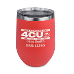 4 Corners Unit Airstream Club Stemless Stainless Steel Wine Tumbler - Coral - Double-Sided