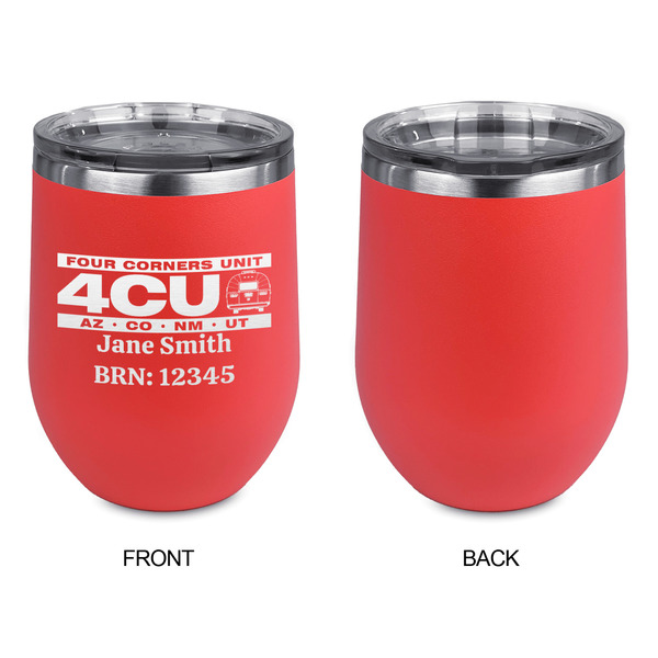 4 Corners Unit Airstream Club Stainless Wine Tumblers - Coral - Single Sided - Approval