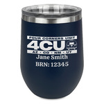 4 Corners Unit Airstream Club Stemless Stainless Steel Wine Tumbler - Navy - Double-Sided