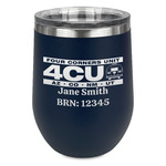 4 Corners Unit Airstream Club Stemless Stainless Steel Wine Tumbler - Navy - Single-Sided