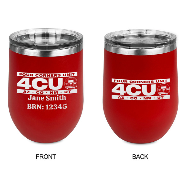 4 Corners Unit Airstream Club Stainless Wine Tumblers - Red - Double Sided - Approval