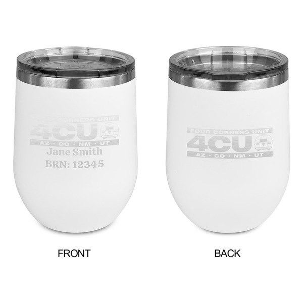 4 Corners Unit Airstream Club Stainless Wine Tumblers - White - Double Sided - Approval