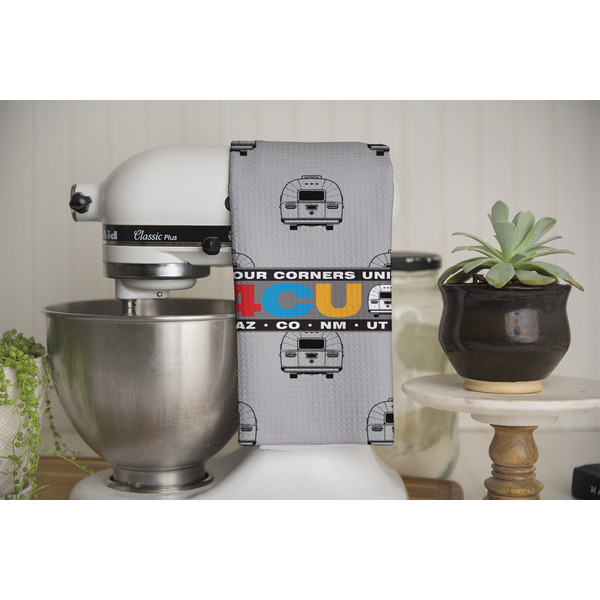 4 Corners Unit Airstream Club Waffle Weave Towel - Full Color Print - Lifestyle Image