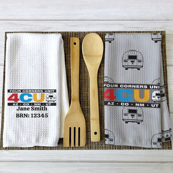 4 Corners Unit Airstream Club Waffle Weave Towels - 2 Print Styles