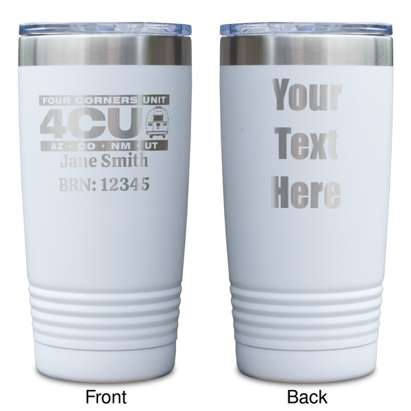 4 Corners Unit Airstream Club White Polar Camel Tumbler - 20oz - Double Sided - Approval
